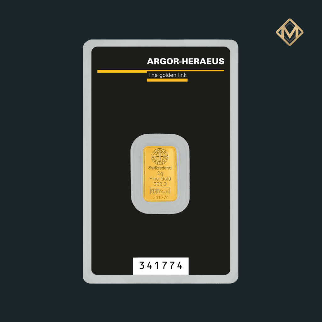 Lingou aur 2 grame Argor-Heraeus