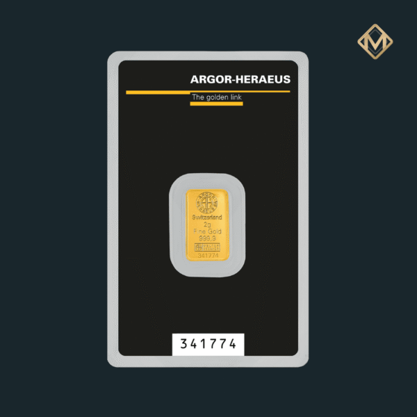 Lingou aur 2 grame Argor-Heraeus