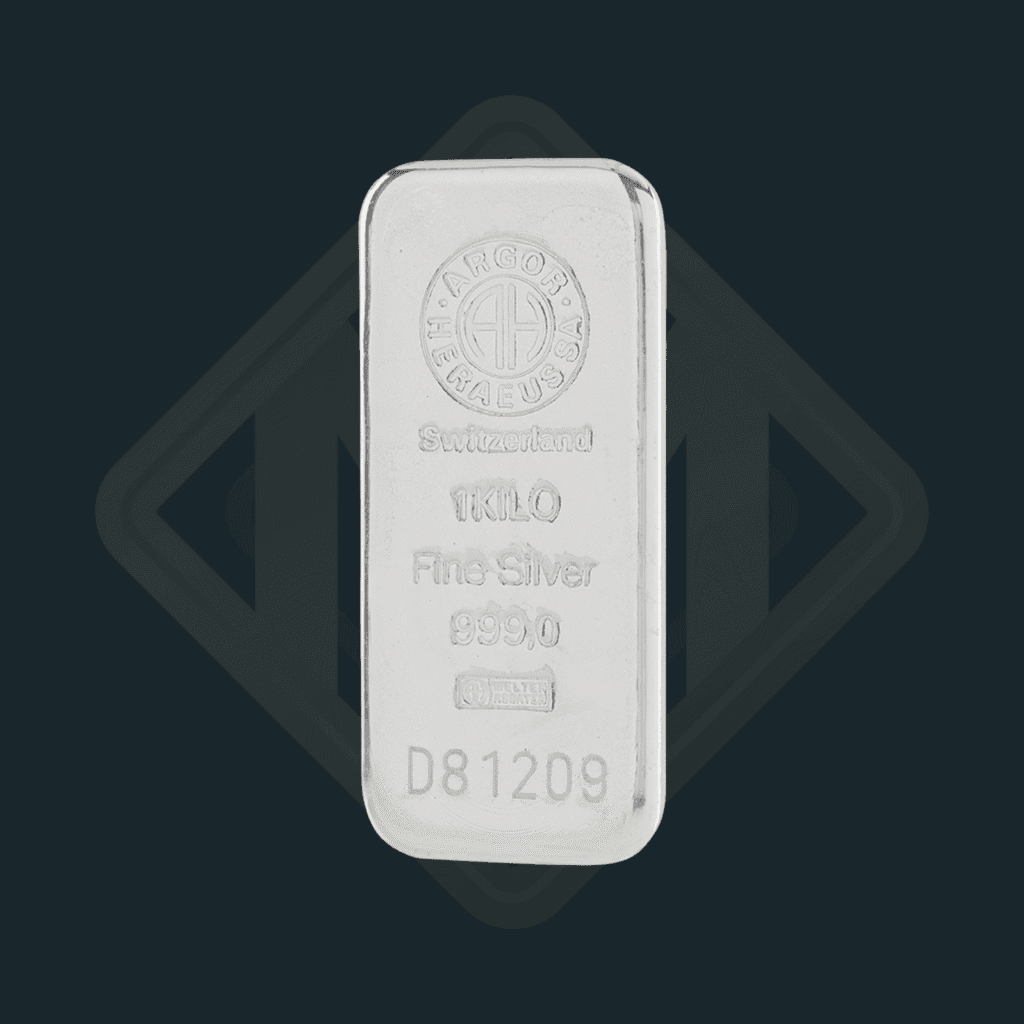 1000 g Argor-Heraeus lingou argint