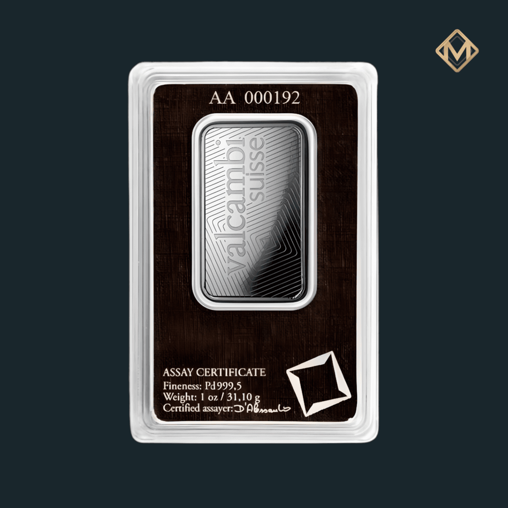 Lingou de Paladiu 1 oz - Valcambi